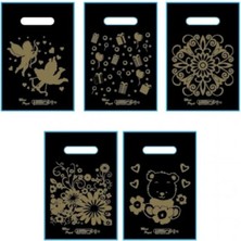 Lidyahan Store Poşet 100'LÜ No 0 Takviyeli Poşet 20X30 cm El Geçme Baskılı Poşet Blok Poşet