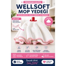 Wellsoft Mop Yedeği Çift Kat Mop Başlığı Yüksek Emici Uyumlu ( Beyaz )Temizlik Bezi