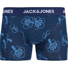 Jack & Jones 12298171 Jacanthony Prınt Trunks 3 Pack Blue Erkek Boxer