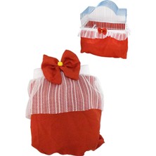 Alvera Collection Lüks Kuş Kafesi Tülü Kırmızı S M L Beden
