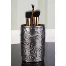 Özgürce Şık Gümüş Eskitme Makyaj Organizeri ve Fırça Seti, 12 Parça