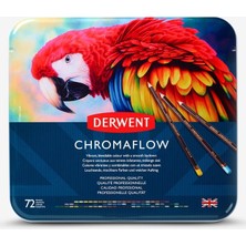 Derwent Chromaflow Kuru Boya Kalem Seti 72 Renk Metal Kutu Yüksek Pigmentli ve Dayanıklı