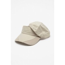 Mollycrush Unisex Outdoor Bej Fermuarlı Kep Şapka - Günlük ve Spor Kullanımına Uygun Vizör Model