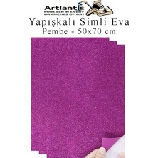 Yapışkanlı Simli Eva 50X70 cm 3 Adet Simli Yapışkanlı Eva Süngeri Okul Kreş Anasınıfı Elişi Etkinlikleri Hobi