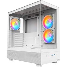 Lidyahan Store Xr, Atx Mid-Tower Pc Oyun Kasası, 3 x 120MM Argb Pwm Fanlar Önceden Yüklenmiş, Tam Görünüm Çift Temperli Cam Panel, Ahşap Tahıl Tasarım G/ç Arabirimi, 4090 Gpu'yu Destekleyin, 360MM Radyatör
