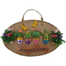 Özgürce Renkli Çiçek Desenli Yazılı Kapı Süsü, Baharın Neşesi Dekorasyon