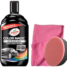 Wax Jet Black Renkli Cila Siyah 500 ml + Pasta Cila Süngeri + 3 Bez