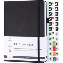 Fz Planner Tarihsiz Haftalık Planlayıcı Deri Ajanda, Siyah