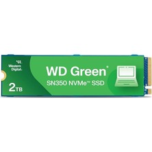 Digital Wd SN350 2tb Nvme Dahili SSD Katı Hal Sürücüsü - Gen3 Pcıe, Qlc, M.2 2280, 3.200 Mb/s'ye Kadar, Yeşil