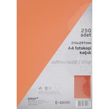 A4 Renkli Fotokopi Kağıdı, Saffron, 250 Yaprak