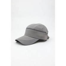 Mollycrush Unisex Outdoor Gri Fermuarlı Kep Şapka - Günlük ve Spor Kullanımına Uygun Vizör Model