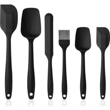 Silikon Spatula Seti, 6 Adet Silikon Spatula, Çorba Kaşığı, Fırın Fırçası, Spatula, Isıya Dayanıklı ve Yapışmaz, Paslanmaz Çelik ve Dikişsiz Tek Parça Tasarım.kaliteli Malzeme