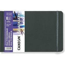 Graduate Book Eskiz Defteri, Ince Taneli, 200 G/m², Sert Eskiz Defteri, 21,6 x 14 Cm, Beyaz, 72 Yaprak