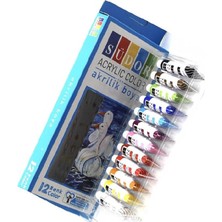 Boya 12 Renk Tüp 9ml*12 Südor Akrilik Boya 12 Li 1 Paket