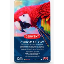 Derwent : Chromaflow : Kuru Boya Kalem Seti : 12 Renk (Metal Kutu)