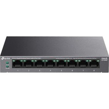 LS108GP | 8-Port Gigabit Poe+ Switch | 62W Poe Bütçesi, 250M Iletim, Tak ve Çalıştır | Fansız, Sessiz Metal Kasa | Ip Kamera & Ap Uyumlu Ağ Anahtarı