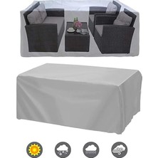 Bahçe Mobilyası Örtüsü, Bahçe Mobilyası Brandası, Su Geçirmez, Rüzgar Geçirmez, Uv Dayanıklı, Bahçe Mobilyası Örtüsü, Bahçe Mobilya Brandası Masa Sandalye Koruma Örtüsü (Grı, 200 * 160 * 80)