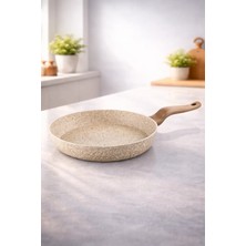 Lavonni Eco Diez 26 cm Granit Tava Cappucıno Yanmaz Yapışmaz Çizilmez Geniş Yüzey Tava Omlet Sote Tava