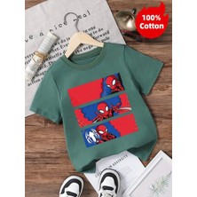 Nıgrum Pargus Bisiklet Yaka Üç Hareket Baskılı Yeni Sezon Erkek Çocuk T-Shirt