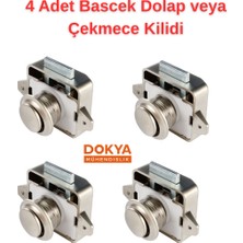 Dokya Dizayn Basçek ,bas Aç Dolap Çekmece Kilidi - Tekne - Karavanlar Için Uygun - 4 Adet