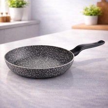 Lavonni Eco Diez 24 cm Granit Tava Gri Yanmaz Yapışmaz Çizilmez Tava Kahvaltılık Yumurta Tavası