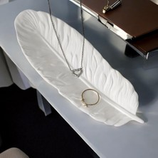 Özgürce Şık Takı ve Mücevher Tabağı, 24X9 Cm, Kuş Tüyü Tasarımı