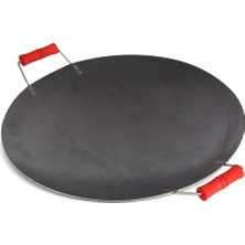 Kavurma Gözleme Sacı 53 cm 2,8 kg Ağırlığında, Çift Taraflı Kullanım 1,5 mm Siyah Sac