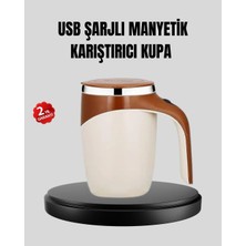 Uravas Store USB Şarjlı Manyetik Karıştırıcı Kupa Otomatik Karıştırma Paslanmaz Çelik
