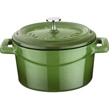 Metal Döküm Mini Tencere, 10 Cm, 0.35 L Hacim, Yeşil