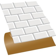 Kendinden Yapışkanlı Metro Karo Desenli Pvc Karo, Yapışkanlı Fayans Kaplama, Fayans Çıkartması, Zemin Duvar Karosu 30X30 cm (4 Adet / 0,36 M²)