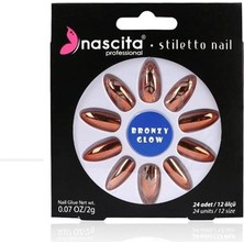 Stiletto Takma Tırnak (Metallic) 24 Adet