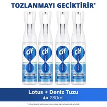 Cif Infinite Clean Doğal Probiyotikli Anti Toz Sprey Tüm Yüzeyler Için Lotus & Deniz Tuzu 280ML X4
