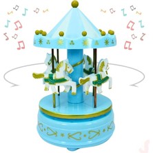 Bebek ve Parti Atlı Karınca Müzik Kutusu, 17CM x 10CM - Mavi