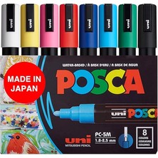 Full Set 8 Akrilik Boya Kalemi Ters Çevrilebilir Orta Uçlu Kalem Uçları, Posca Kalemleri Kaya Boyama, Kumaş, Cam Boya, Metal Boya ve Grafiti Için Akrilik Boya Işaretleyicileridir