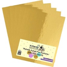 Sarı 50X70 Metalik Aynalı Fon Kartonu 5 Adet 1 Paket Artlantis Aynalı Metalik Fon Kartonu