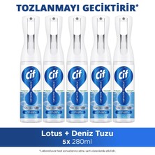 Cif Infinite Clean Doğal Probiyotikli Anti Toz Sprey Tüm Yüzeyler Için Lotus & Deniz Tuzu 280ML X5