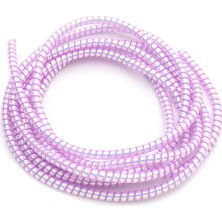 Şarj Aleti Kablosu Kablo Kordon Koruyucu Spiral Sarma Kılıf Koruma (Lazer Pembe)