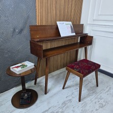 Hasağaç Etnik Kumaş Mavi Piyano Taburesi ve Stant Seti 20X67X85X134 cm