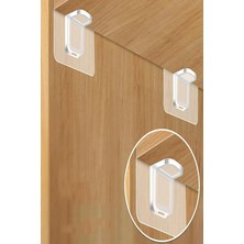 Set Kendinden Yapışkanlı Dolap Duvar Kitaplık Ayakkabılık Raf Tutucu Sabitleyici Klips Askı