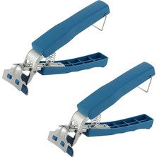 2 Adet Sıcak Tencere Kapak Tava Tabak Tutucu, Paslanmaz Çelik ve Silikon Başlıklı Künefe Tabağı Tutacağı