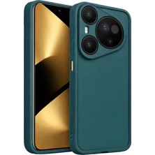 Fenza Huawei Pura 80 Ultra Uyumlu Yeşil Renkli Mat Silikon Telefon Kılıfı