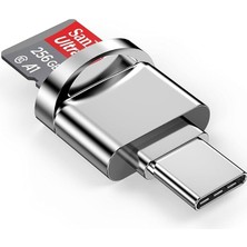 16 Micro Sd Kart Okuyucu Adaptörü,usb Tip C - Micro Sd/tf Kart Okuyucu Görüntüleyici Mikro Sd Kart Adaptörü iPhone 15/15 Plus/15 Pro/15 Pro Max ile Uyumlu, Ipad,samsung (Gri)