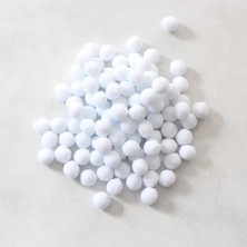 Peluş Ponpon, 1.5 cm 50 Adet Beyaz