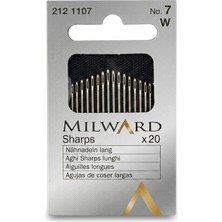 Milward 20 Adet Sharps El Dikiş Iğnesi No: 7 - Genel Amaçlı Terzi ve Ev Tipi Dikiş Seti - 212 1107