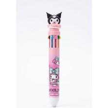 Gökyüzü Işığı 10 Renk Tükenmez Kalem - Pembe-Kuromi
