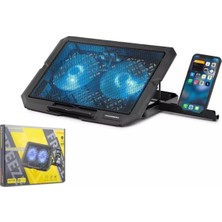 Handanca HDX4253 Notebook Soğutucu Ledli Çift Fanlı Telefon Standlı