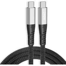 Prativas Ally 240W Type-C To Type-C Laptop Telefon Hızlı Data ve Şarj KABLOSU-(5775) - PRTHBY8386-9717