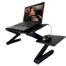 Handanca Mouse Padli Çift Fanlı Laptop Sehpası Masası Fonksiyonel Portatif Katlanabilir