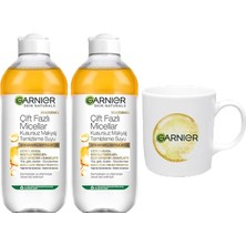 Skin Naturals 2'li Çift Fazlı Micellar Kusursuz Makyaj Temizleme Suyu (400 Ml) Bardak Hediyeli