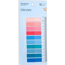 Manzara 10 Renkli Cetvelli Şeffaf Pet Index • Index Sticker • Post-It • Sticky Note